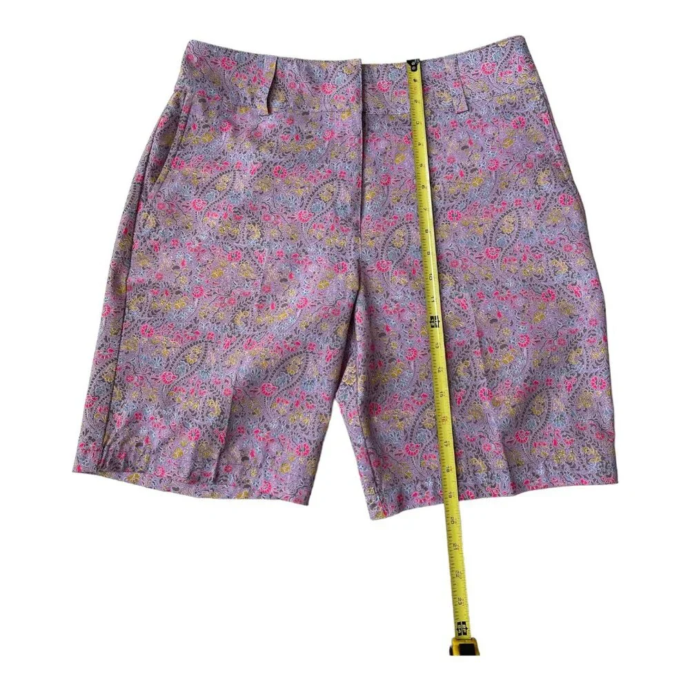 Nike Golf Women's Fit Dry Floral Paisley Pink Purple Bermuda Shorts size 8 - Picture 5 of 13